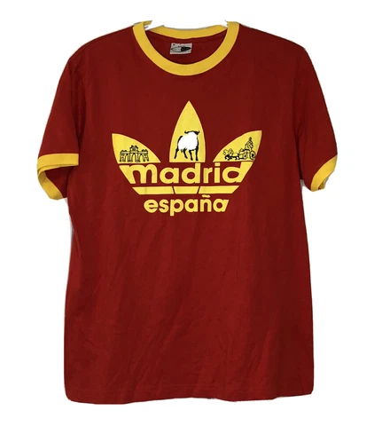 Madrid Espana Men's Medium Soccer T-Shirt Red Yellow Kostablanca Cover