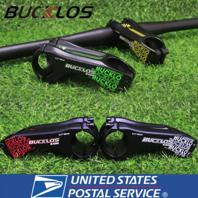 BUCKLOS 90mm 17 Degrees 31.8mm 1-1/8" MTB Road Bike Handlebar Stem 28.6mm Fork - Image 1 of 4