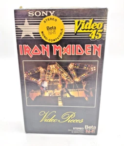 Vtg IRON MAIDEN Video Pieces 1983 Betamax Sony Video45 Heavy Metal SEALED Rare - Imagen 1 de 6