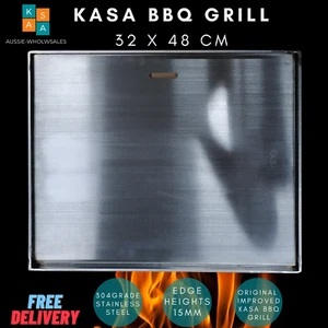 Kasa 304 Grade Bbq Grill Hot Plate 48 X 32 Cm Premium Hotplate Stainless Steel - Picture 1 of 4