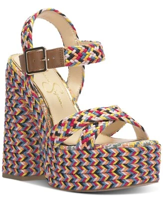 JESSICA SIMPSON 女式 Brycen 踝带露背凉鞋,多码 9M — 第 1/4 张图片