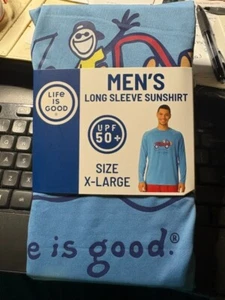 Camiseta de sol Life Is Good (XL) AZUL manga larga diseño UPF 50+JEEP NUEVA CON ETIQUETAS VENTA AL POR MENOR $29.99 - Imagen 1 de 5
