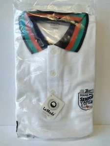 Polo de golf La Mode para hombre XL Texas Senior abierto bordado vintage 1993 nuevo - Imagen 1 de 3