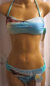 Island Soul S Mujer Macramé Bandeau 2 Piezas Bikini Traje de Baño Cacao Playa Aqua Bali  - Imagen 1 de 3