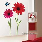 LARGE RED DAISY FLOWERS Wall Stickers PREMIUM PVC Girls Room Art Decals Lounge