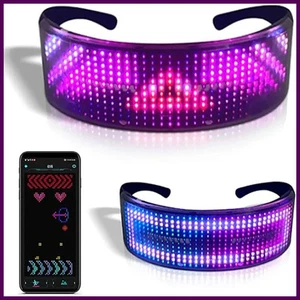 Leuchtende LED Brille Bluetooth App Programmierbarer Display Bildschirm Rgb - Bild 1 von 24