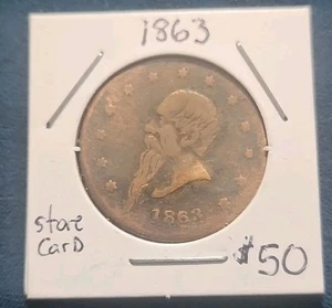 Ficha mercante de la Guerra Civil de 1863-Gustavus Lindenmueller (MT. #0803) - Imagen 1 de 2