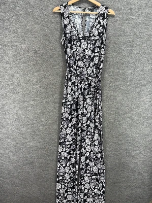 Mono Mlle Gabrielle Mujer M Mediano Negro Floral Cuello en V Gancho y Ojo Sin Mangas Foto 1 de 4