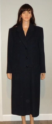 Hermoso Abrigo Saks Fifth Avenue Fleurette 100% Cabello Camel Azul Marino L/XL Foto 1 de 4