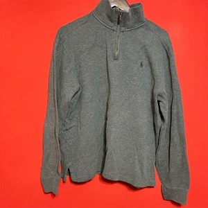 Polo Ralph Lauren maglione pullover uomo grigio girocollo L 1/4 zip - Foto 1 di 7
