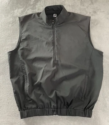 Footjoy FJ 1/4 Zip Golf Vest Performance Pullover Mens M Black Sleeveless Medium - Image 1 of 4
