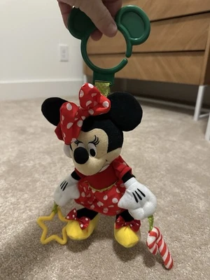 Disney Christmas Minnie Mouse Plush Rattle Baby Toy or Ornament. - Image 1 of 3