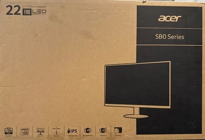 Acer SB220Q 21.5" Full HD 1920x1080 IPS Ultra-Thin Computer Monitor - Black NIB - Image 1 of 4