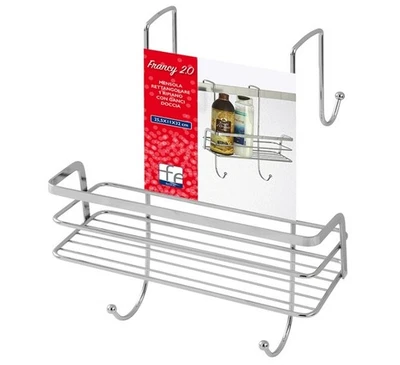 MENSOLA 1 RIPIANO RETTANGOLARE CON GANCIO DOCCIA 25,5X11X32CM - Immagine 1 di 4