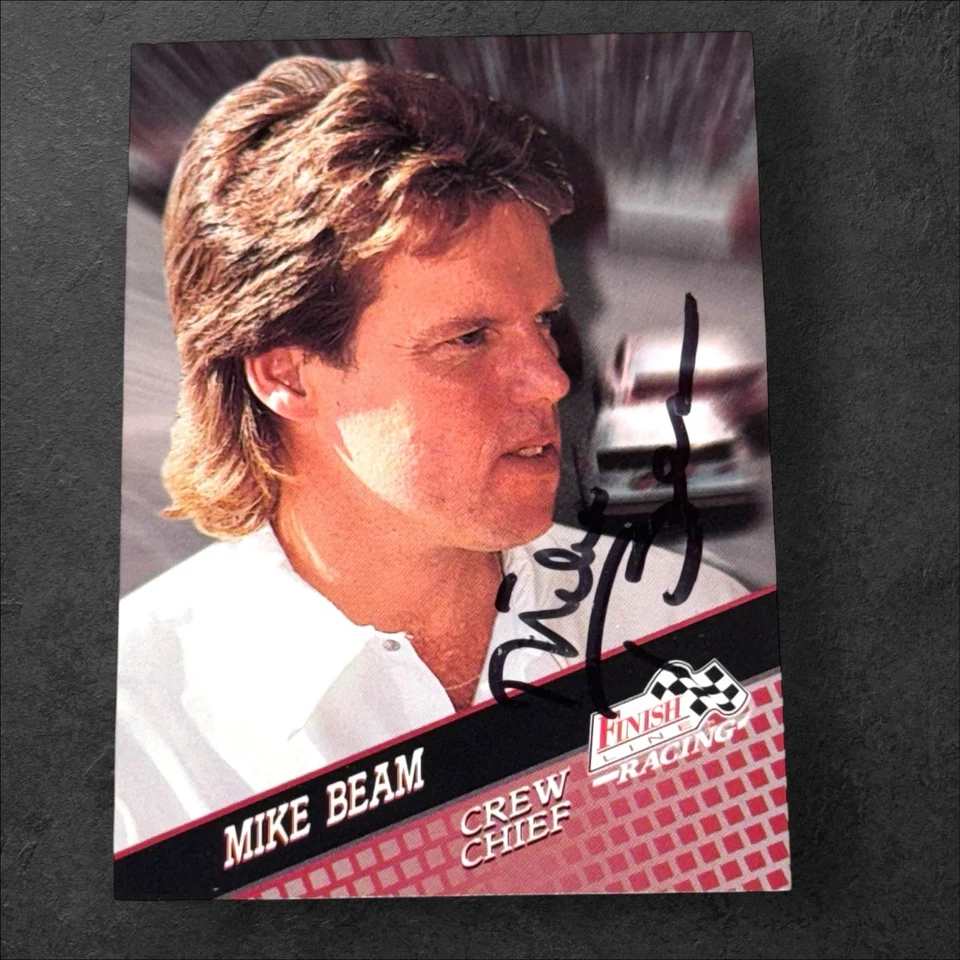 Mike Beam CREW CHIEF 1994 FINISH LINE RACING #81 VINTAGE NASCAR signed card - Image 1 of 1