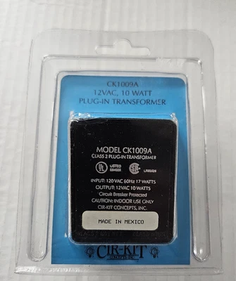 Cir-Kit Concepts 10 vatios transformador enchufable casa de muñecas modelo # CK1009A años 90 Foto 1 de 4