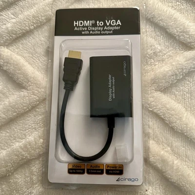 Cirago HDMI to VGA Converter Display Adapter 1080i with Audio Output - Image 1 of 2