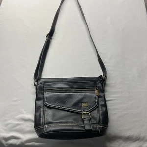 Cartera Bandolera Boc Negra Con Costuras Blancas Boho College Gitano Motociclista - Imagen 1 de 17