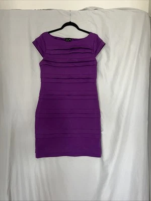 Max and Cleo Dress Womens 10 Purple Tiered Detail Business Career Wedding EUC - Image 1 of 4