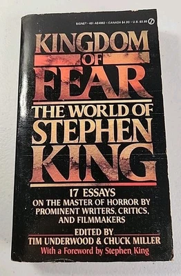Kingdom of Fear: the World of Stephen King: 17 Essays. 1987 PB 1st Signet Ed.  - Imagem 1 de 4