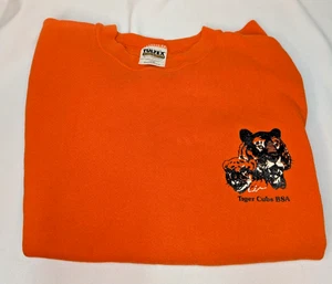 Vintage TIGER CUBS BSA Sweatshirt L Tultex Brand USA orange Pfadfinder TR - Bild 1 von 5