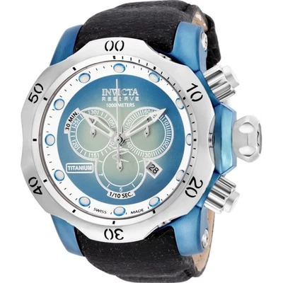 Invicta Reserve Venom Fatto IN Svizzera Cronografo Titanio Blu Consumato da Uomo - Immagine 1 di 4