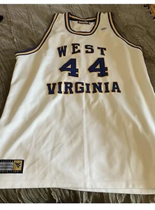 JERRY WEST West Virginia MOUNTAINEERS Basketball Sewn 5XL White Jersey FREE SHIP - Picture 1 of 4