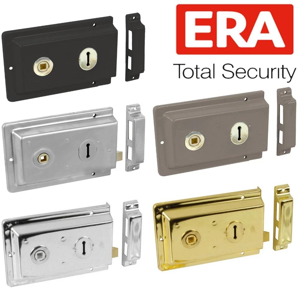 HEAVY DUTY DOOR SASH LOCKS + KNOB HANDLES Reversible Security Shed/Gate Rim Bolt - Image 1 of 1