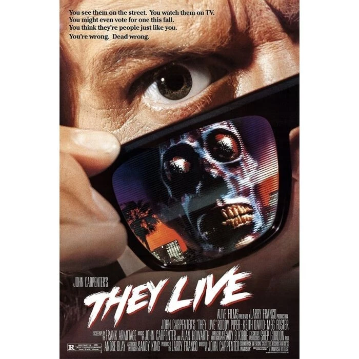 JOHN CARPENTER THEY LIVE MOVIE POSTER WITH CREDITS 24x36 NEW FREE SHIPPING