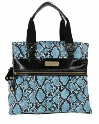 SAMANTHA BROWN Turquoise/Black Embossed Metro Tote  NWT - Image 1 of 3