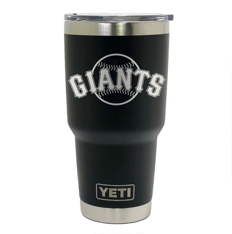 SAN FRANCISCO GIANTS YETI Laser Engraved 20 or 30 oz. Black Tumbler Cover