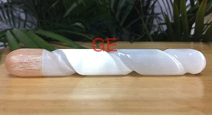 Selenite Wand Selenite Twist Wand Gemstone Specimen Crystal Wand Massage Therapy - Picture 1 of 1