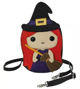 Sleepyville Critters Benevolent Halloween Witch Little Girl Crossbody Bag in Vin - Picture 1 of 3