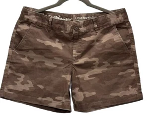 Eddie Bauer Shorts Womens 6 Slightly Curvy Stretch LegendWash Camo Twill Brown - Picture 1 of 4