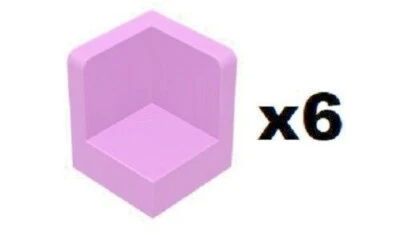 🧱 LEGO 6 New Bright Pink Panels 1 x 1 x 1 Corner Piece Part 6231 D858 - Image 1 of 2