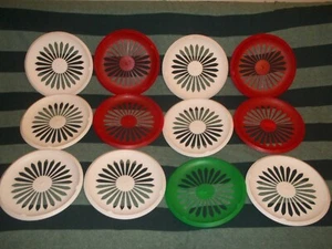 Vtg Mid Century Lot Of 12 Plastic Picnic Camping BBQ Patio Paper Plate Holders - Picture 1 of 9