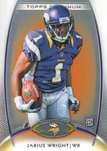 Topps Platinum Orange Refractor 2012 Jarius Wright RC #135 Minnesota Vikings🏈 - Imagen 1 de 1