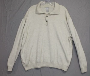 Covington Sweater Men's 2XL Beige Long Sleeve 1/4 Button Merino Wool - Picture 1 of 6