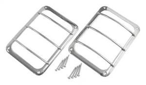 FITS 2007-2018 JEEP WRANGLER 2 REAR TAIL LAMP STAINLESS STEEL GUARDS - Picture 1 of 1