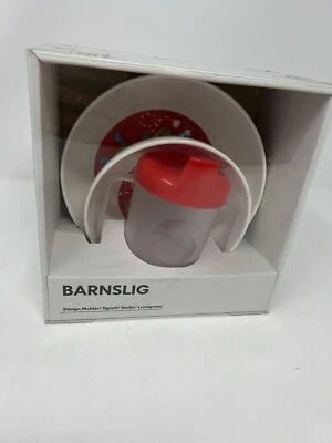 IKEA BARNSLIG Tigelas de Plástico Infantil Infantil Copo e Prato Bobo Novo Raro - Imagem 1 de 4