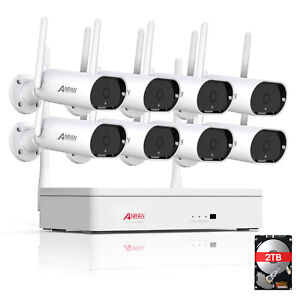 ANRAN 2K HD CCTV Security Camera System Wireless Home Outdoor NVR Kits IR Night