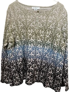 Liz Claiborne Women's Pullover Blouse Long Sleeve 1/4 Button Size 2X - Picture 1 of 5