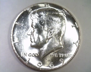 1969-D KENNEDY HALF DOLLAR NICE UNCIRCULATED NICE UNC. ORIGINAL COIN FAST SHIP - Picture 1 of 2