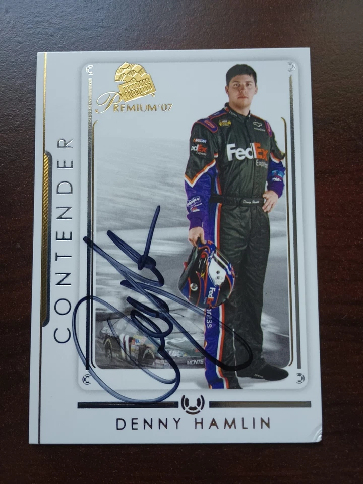 2007 Press Pass Premium Contender #10 Denny Hamlin Hand-Signed Card - Image 1 of 1