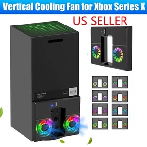 RGB Dual Cooling Fan Vertical Stand Cooler Accessories for Xbox Series X Console - Picture 1 of 8
