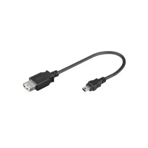 Cable adaptador miniUSB macho a USB 2.0 hembra Goobay 0.2m 20cm Negro - Immagine 1 di 1
