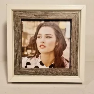 3X3"  Inch. White & Gray Photo Picture Frame Wood New  - Picture 1 of 2