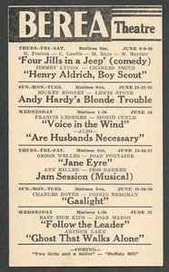 1944 PC BEREA THEATRE OH JAYNE EYRE O WELLS & J FONTAINE SEE INFO - Picture 1 of 1