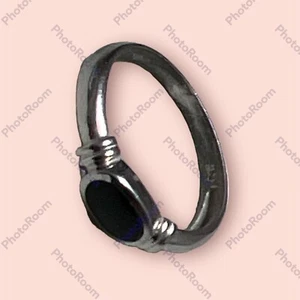 Vintage Sterling Silver 925 Fantasies Sterling Onyx Ring Size 7 - Picture 1 of 4