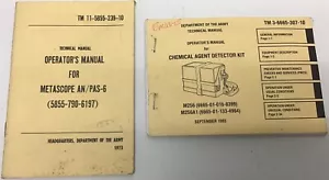 TM3-6665-307-10 Chemical Agent Detector Manual/TM11-5855-239-10 Metascope Manual - Foto 1 di 12